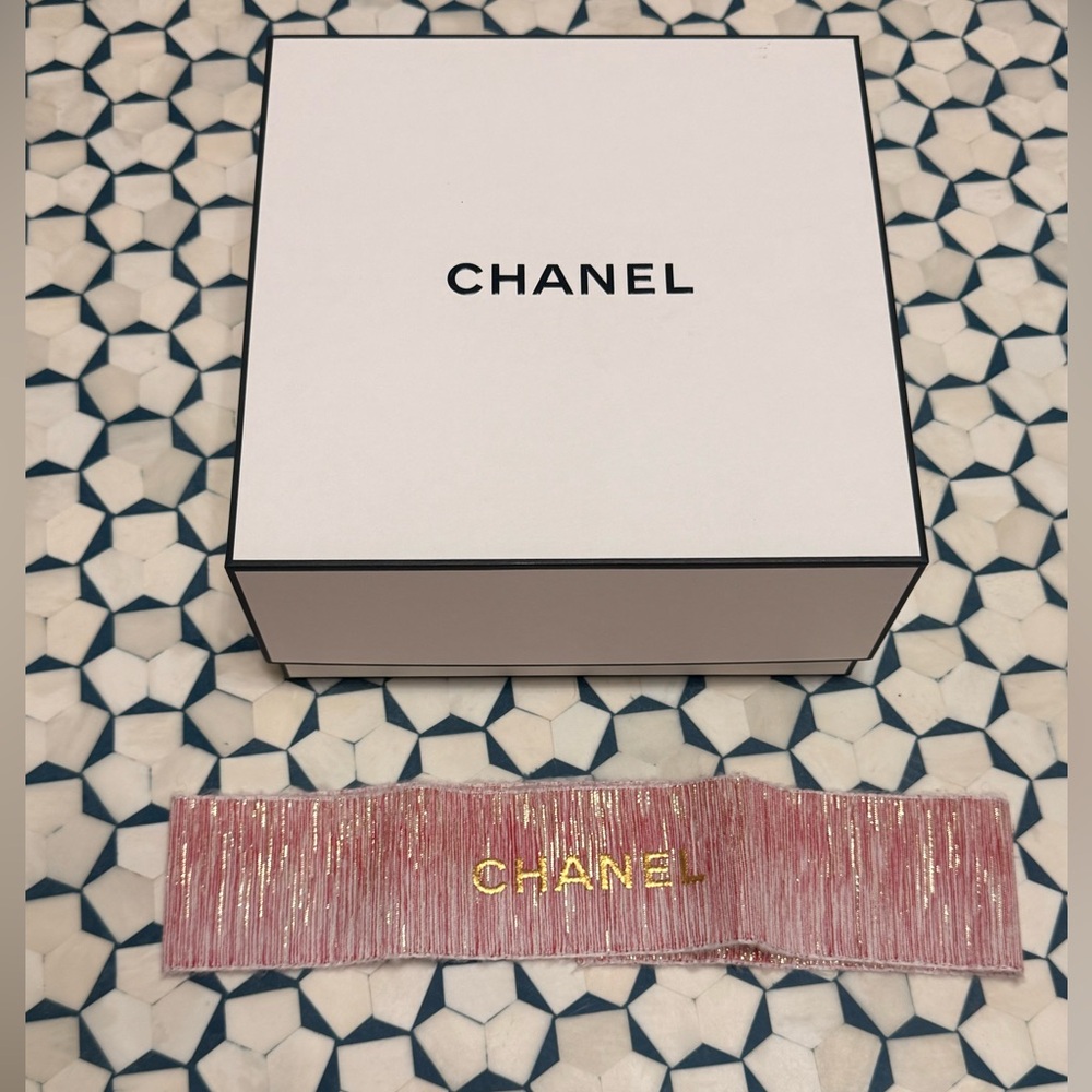 CHANEL box with red ribbon gift box